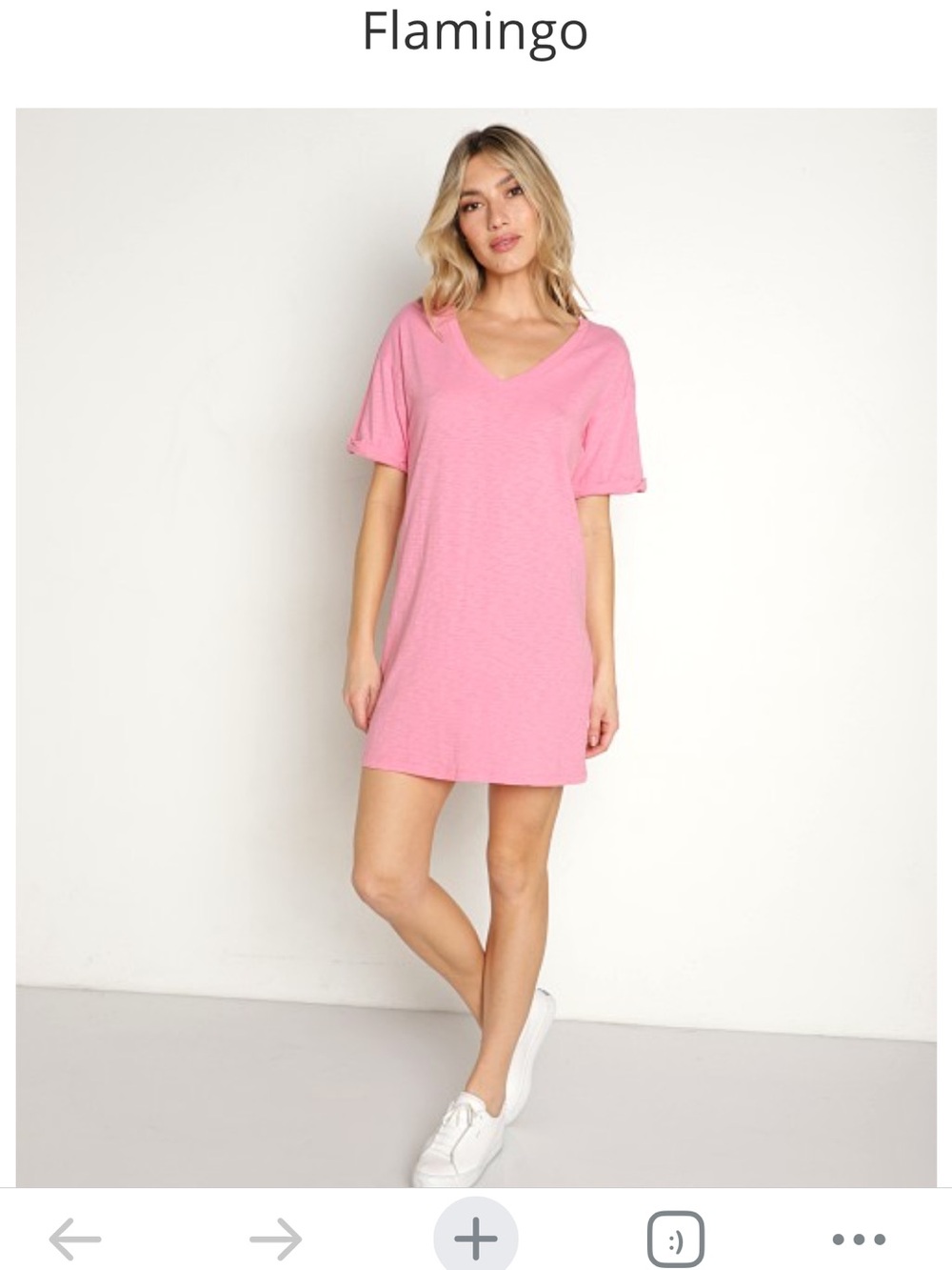 Z Supply Flamingo Pink V-Neck T-Shirt Dress Women’s Small
